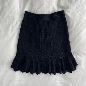 Anthropologie Blk Crochet Skirt